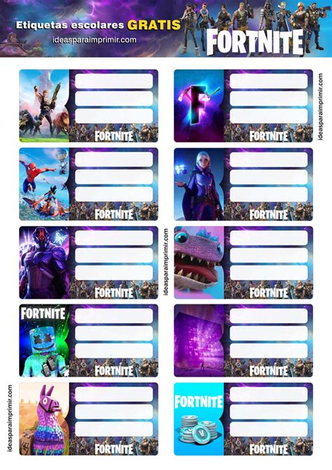 Etiquetas Escolares De Fortnite Para Imprimir Aim Booster Map The