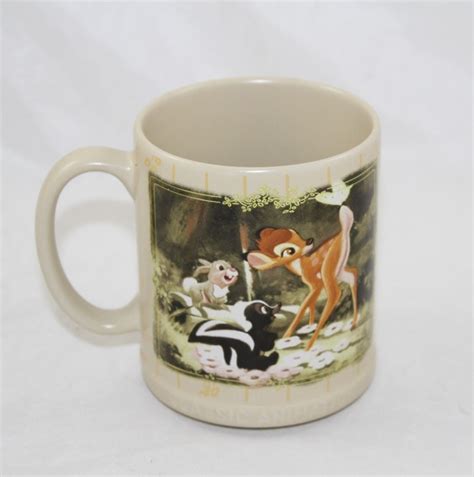 Mug Bambi Disney Store Classic Animation Beige Pan Pan Fleur Bambi