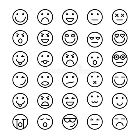 ícone Do Vetor Do Emoji Do Esboço Linha Simples Preta Isolada Ilustração Do Elemento Do Conceito