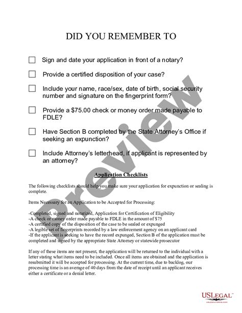 Florida Expungement Instructions Us Legal Forms