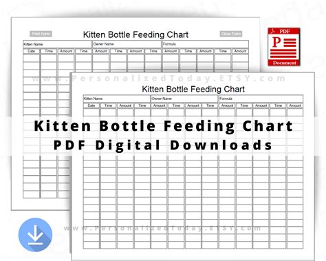 Printable Kitten Feeding Chart Printable Word Searches