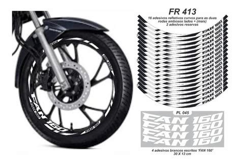 Adesivo Refletivo Para Aro De Cg Fan Kit Ploter Fr Resitank