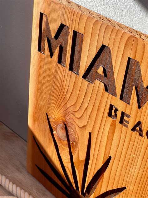 Miami Beach Wood Sign Beach Wood Decor Reclaimed Wood Art Etsy