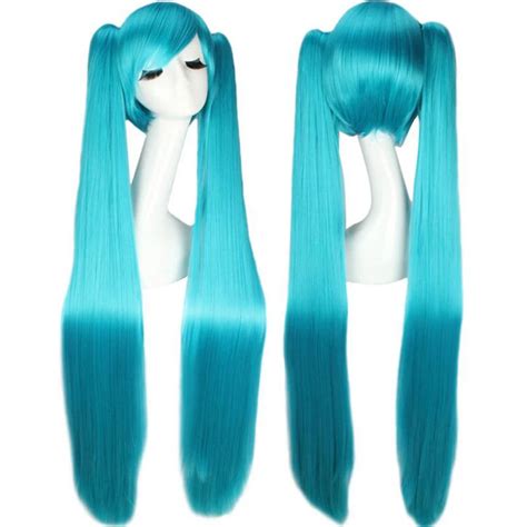 Anime Vocaloid Hatsune Miku Long Wig Cosplay Costume Women Synthetic