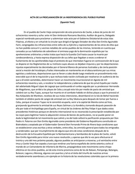 Solution Acta De La Proclamaci N De La Independencia Del Pueblo