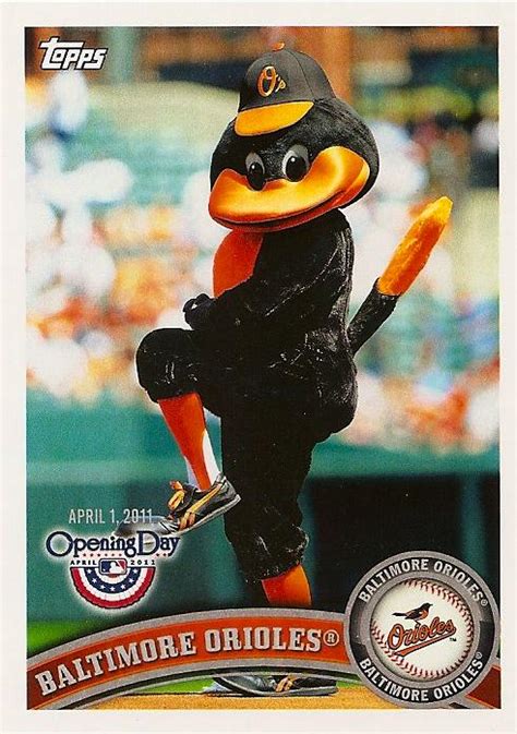 Orioles Card O The Day Oriole Bird 2011 Topps Opening Day Mascots M 3