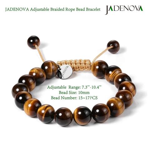 JADENOVA 8 10mm Natural Yellow Tiger Eye Bracelet Yoga Bead Bracelet