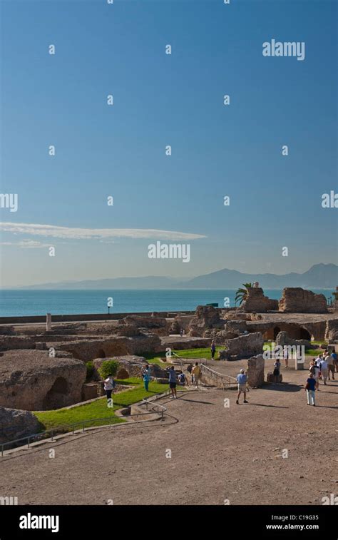 Tunisia Carthage View Across Ruins Stock Photo Alamy