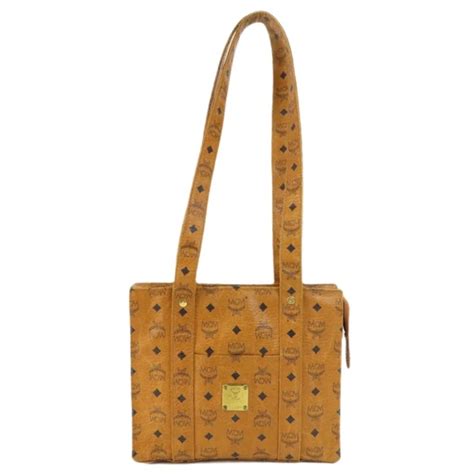 MCM Bags Visetos Mcm Medium Tote Shoulder Bag Leather Mcm Logo