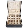 Frebeauty Earring Organizer Classic Jewelry Box 50 Slots Double Layer