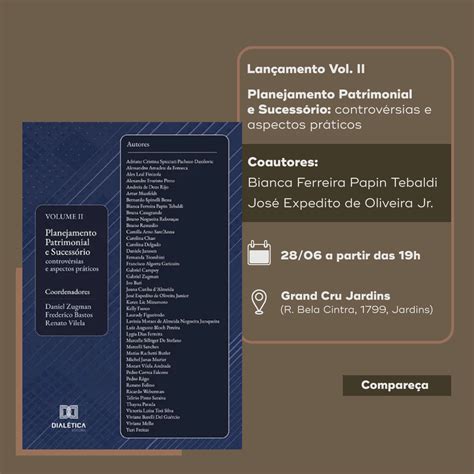 Confira o lançamento do livro Planejamento Patrimonial e Sucessório