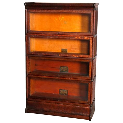 Arts And Crafts Mission Oak Barrister 4 Stack Bookcase Globe Wernicke Circa 1920 At 1stdibs