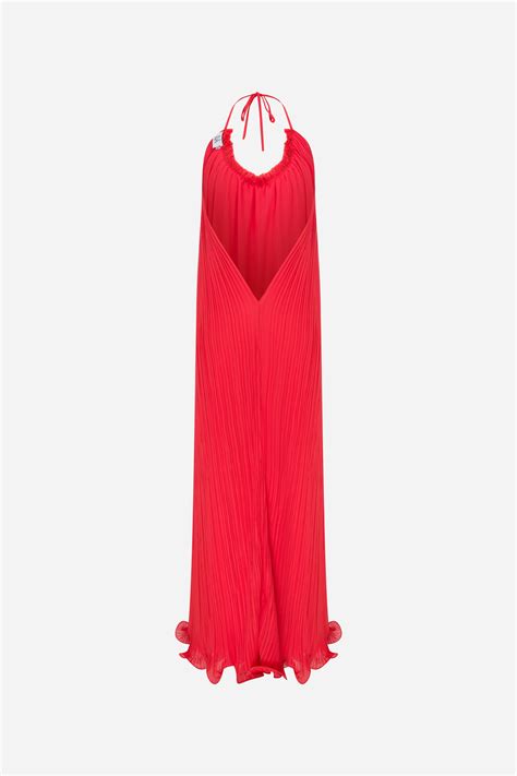 Swan Pleated Chiffon Maxi Dress Ila Official