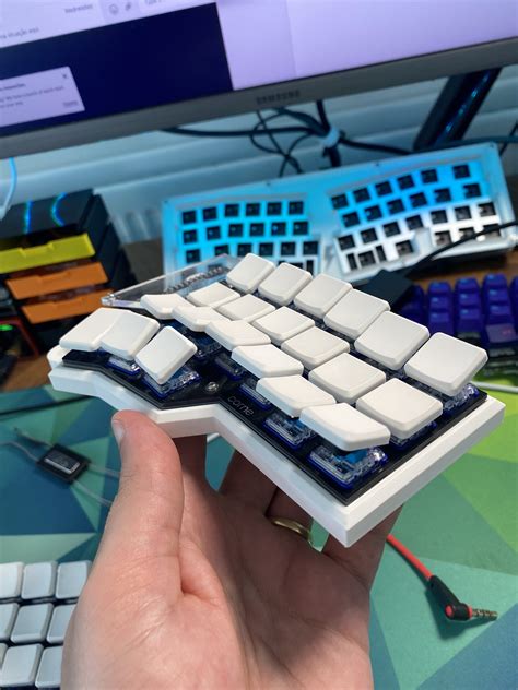 Choc Corne With 3d Printed Keycap Tilter Rergomechkeyboards