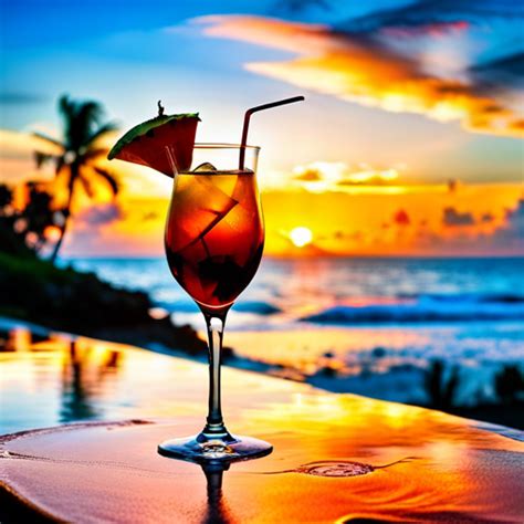 Tropical Sunset Serenade Sophisticated Refreshing Cocktail With Tropical Flavors