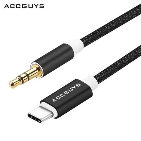 Aux Cable Car Type C To 3 5mm Jack Audio Cable Nylon Kabel Male To Male 1m Gold Plated Plug Aux