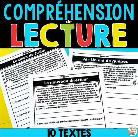 Compréhension de lecture 10 courts textes Michelle Dupuis Education