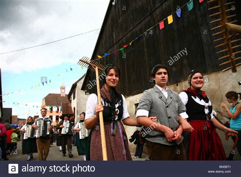 Traditional Feast In A Small Alsatian Village In France Stock Photo Alamy