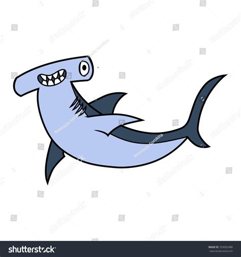 Cartoon Hammerhead Shark Vector Illustration On Vector De Stock Libre