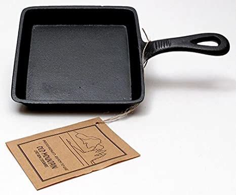 IWGAC Old Mountain Cast Iron Preseasoned Square Skillet Black