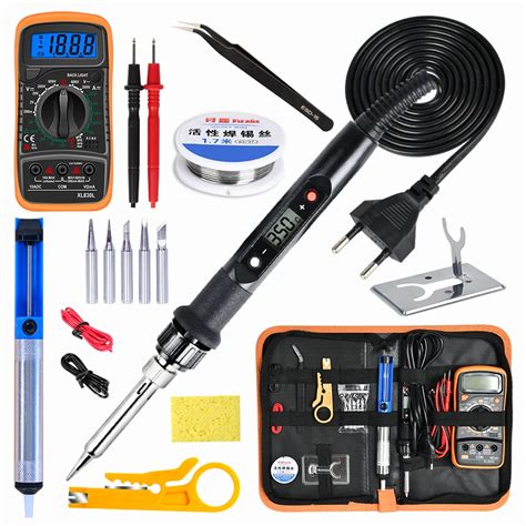 Adjustable Temperature Electric Soldering Iron Kit 110V 220V 80W