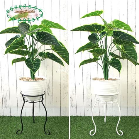 Jual Pohon Hias Alocasia X Artificial Pot Tawon Standing Besi Planter