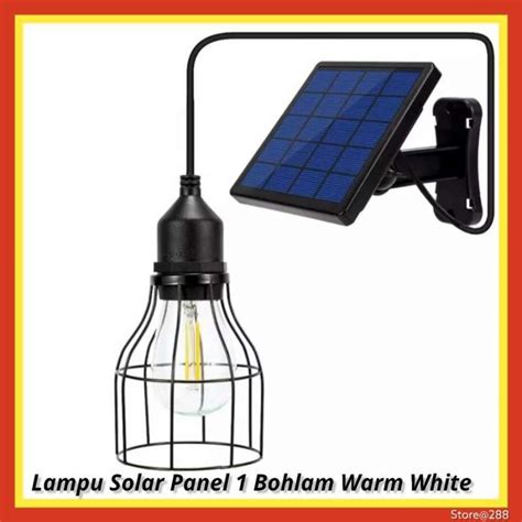 Jual Lampu Led Solar Panel Cell Tenaga Surya Bohlam Gantung Taman Pijar