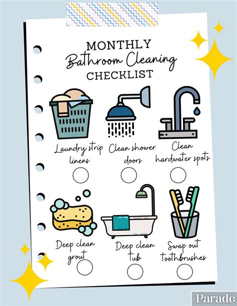 Bathroom Cleaning Checklist 10 Free Printable Options Parade