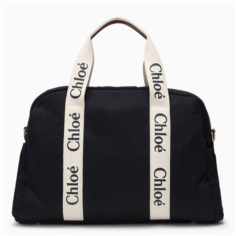 Chlo Navy Blue Changing Bag With Logo Thedoublef