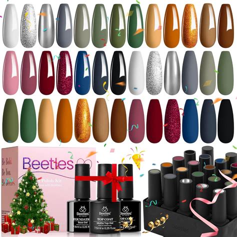 Amazon Beetles 20 Colors Gel Nail Polish Set 23 Pcs Black White