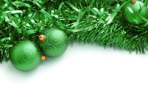 Photo Of Green Christmas Tinsel And Bauble Border Free Christmas Images