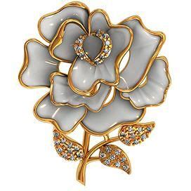 Брошь Цветок с 35 фианитами из серебра с позолотой | Brooch, Jewelry, Women