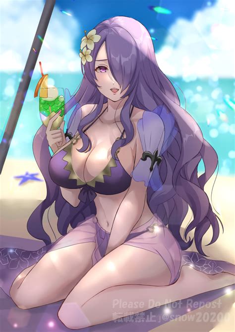 Hentai Busty 1girl 1girl Alluring Beach Big Breasts Bikini Breasts