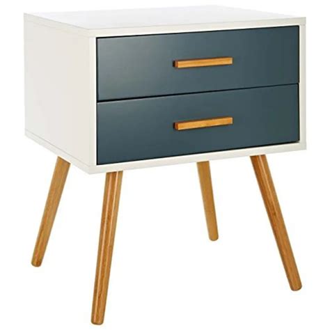 Wood Night Table 2 Drawer Colorful Solid Nightstand Bedroom Furniture