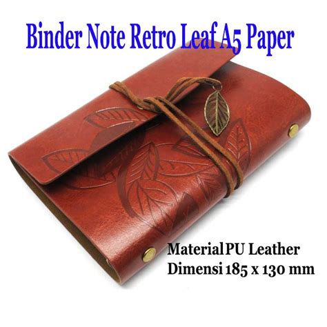 Buku Catatan Binder Kulit Retro Leaf Kertas A5 Shopee Indonesia