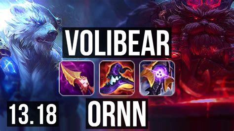 VOLIBEAR Vs ORNN TOP Rank 2 Voli 10 Solo Kills 65 Winrate