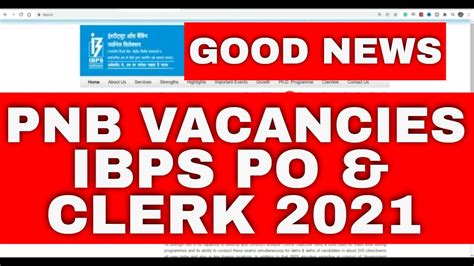 Good News From Pnb Vacancies Ibps Recruitment Ibps Po