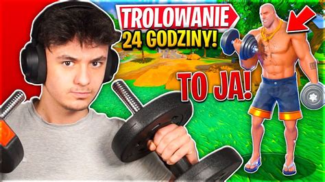 TRENOWAŁEM WYCISKANIE HANTLAMI PRZEZ 24 GODZINY TROLL w Fortnite