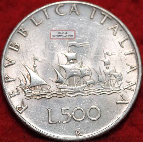 1958 Italy Silver 500 Lira Foreign Coin S H