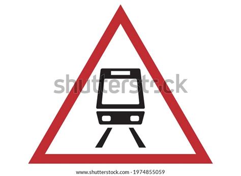 Danger Sign Railroad Train Tracks Vector De Stock Libre De Regalías