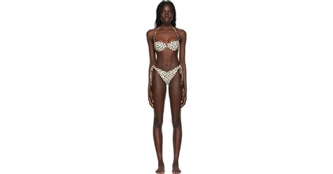 Reina Olga Synthetic White Black Penny Bikini Lyst UK