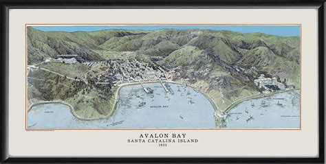 Avalon Bay Santa Catalina Island CA 1925 Vintage City Maps