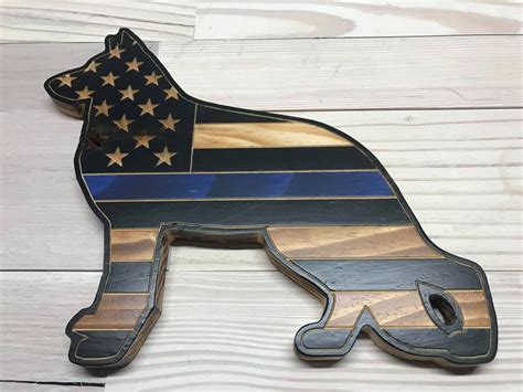 Rustic Police K9 Flag Thinblueline Police K9 Police Flag Wooden Flag