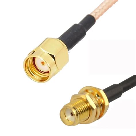 RP SMA Male to SMA Female Connector RF Adapter WiFi Wireless Antenna ...