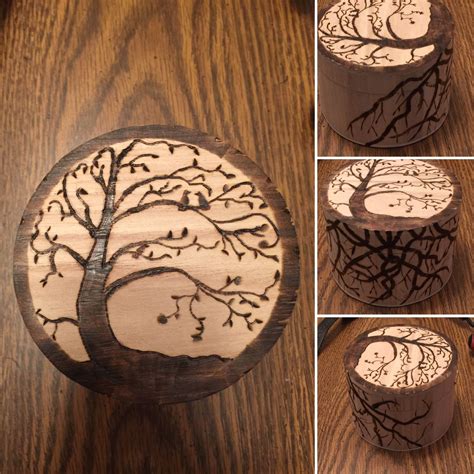 Wood Burned Tree Of Life Box By Sgt Ski Wood Burning Crafts Wood Burning Patterns Wood