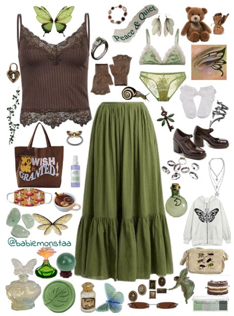 Fairycore Green And Brown Outfit Shoplook