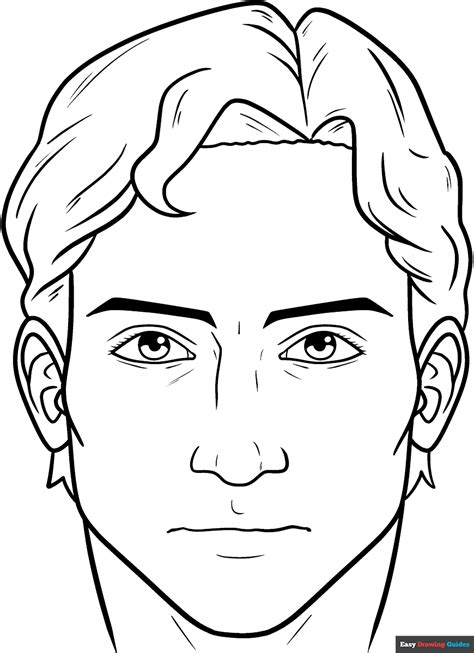 Face Coloring Page Easy Drawing Guides