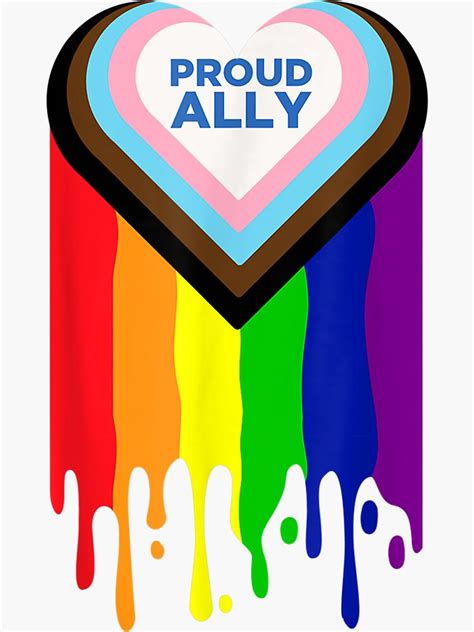 Proud Ally Lgbtq Progress Pride Flag Rainbow Love Sticker For Sale By Violetacain70 Redbubble