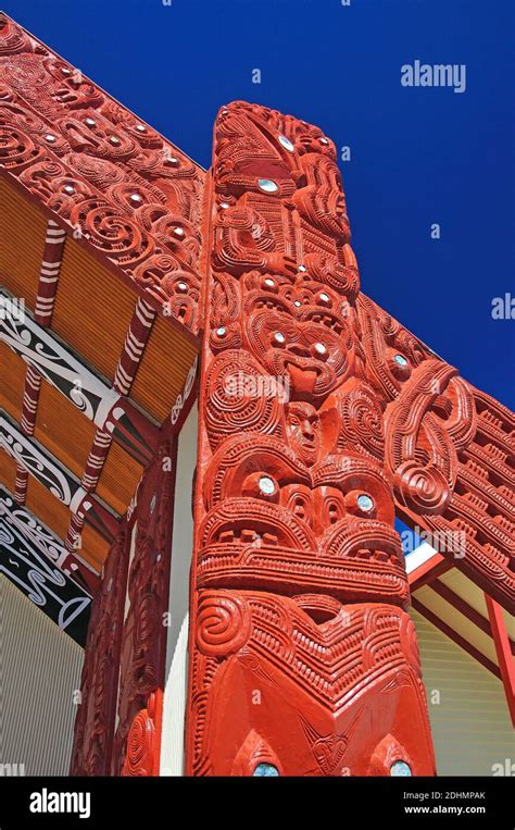 Carvings On The Meeting House Wharenui Whakarewarewa Living Thermal