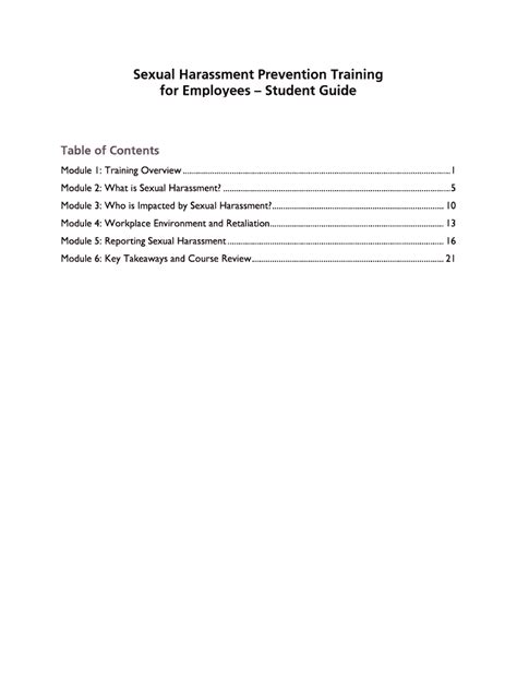 Fillable Online Doas Ga Model Sexual Harassment Prevention Training